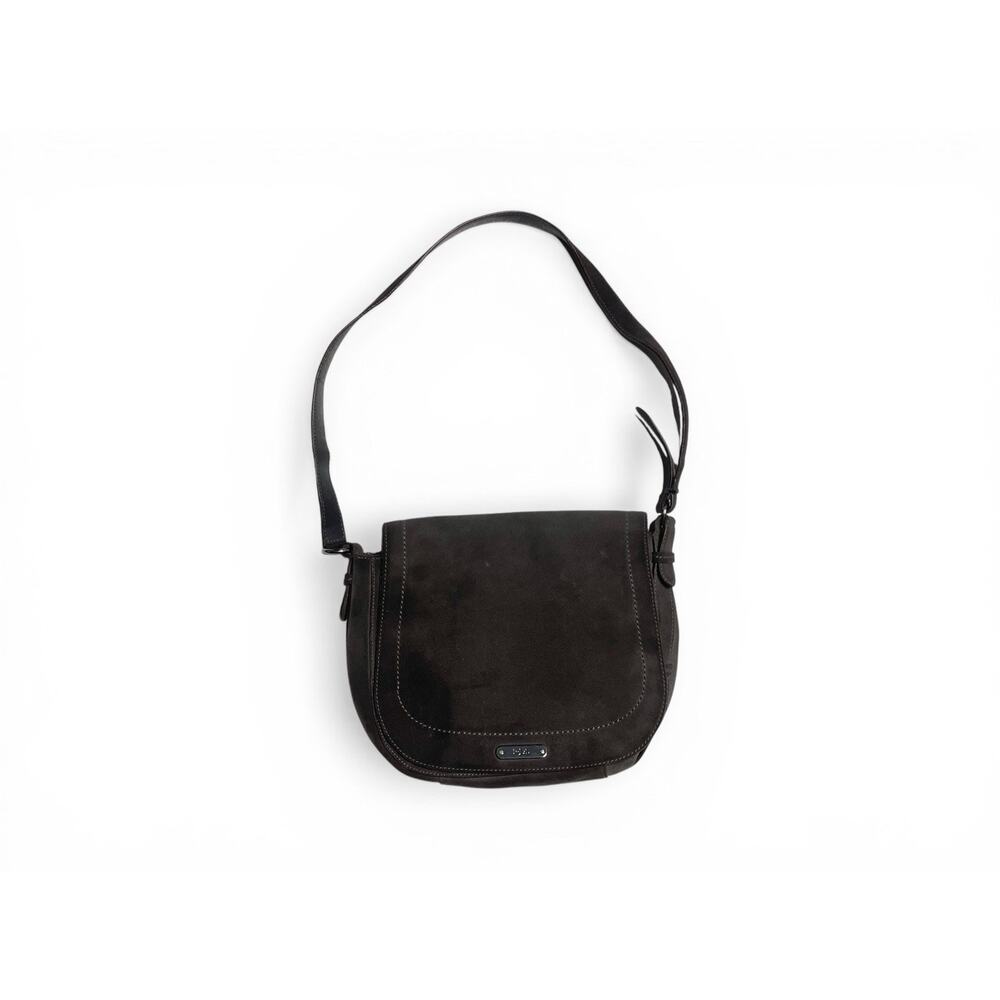 Rare Vintage RALPH LAUREN Green Suede Satchel Shoulder Bag Cow Leather Unisex